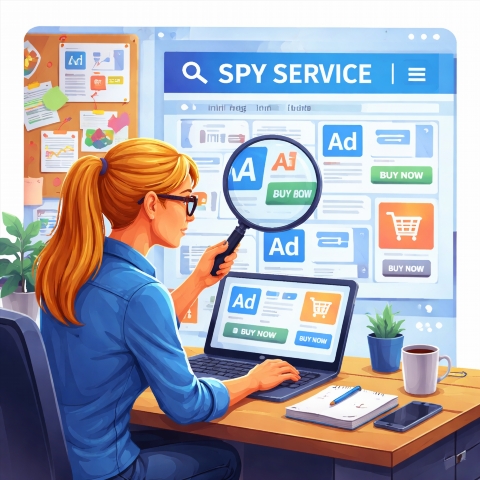 Serviço de espionagem para encontrar anúncios de concorrentes