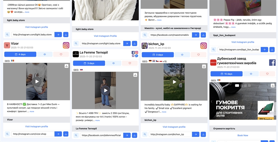 Шпионский сервис для рекламы Facebook | Анализ конкурентов