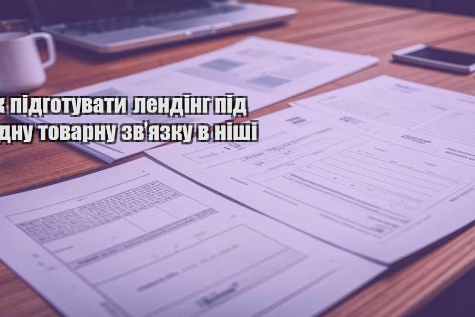 yak pidgotuvaty lending pid odnu tovarnu zvyazku v nishi